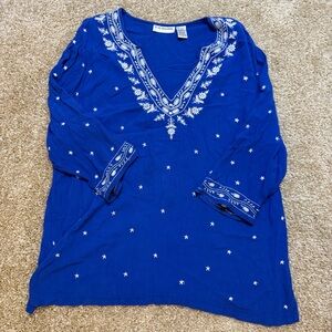 CD Daniel's Embroidered Blue Blouse